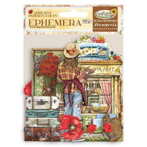 - Stamperia - Ephemera / Sunflower Art Elements And Poppies