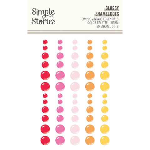 Simple Stories - Simple Vintage Essentials Color Palette - Glossy Enamel Dots / Warm