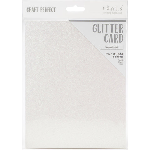 Tonic Studio - Craft Perfect Iridescent Glitter Cardstock - 8.5"X11" 5/Pkg - Sugar Crystal