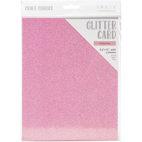 Tonic Studio - Craft Perfect Iridescent Glitter Cardstock - 8.5"X11" 5/Pkg - Candy Floss