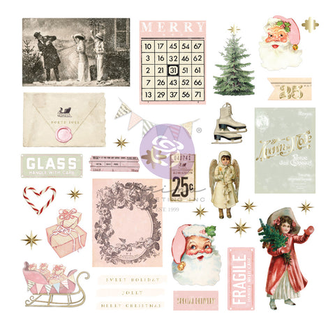 Prima - Christmas Market Collection - Ephemera - Festive 64 PCS with foil details / 0788