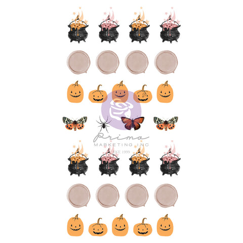 Prima - Twilight Collection - Puffy Stickers - Pumpkin Spells / 0993