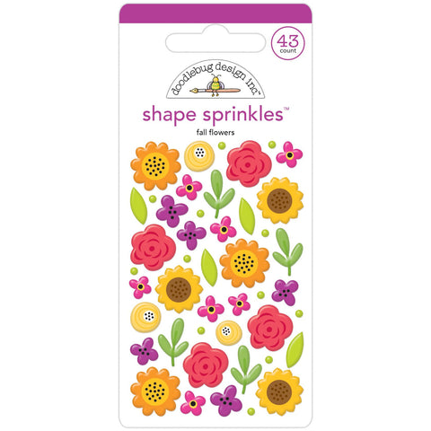 Doodlebug - Farmers Market Collection - Shape Sprinkles - Fall Flowers / 7798