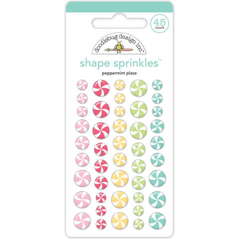 Doodlebug - Gingerbread Kisses Collection - Shape Sprinkles / Peppermint Place - 8288