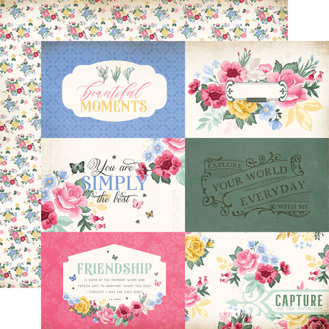 Carta Bella - Bloom - 12x12 Single Sheet / 6x4 Journaling Cards