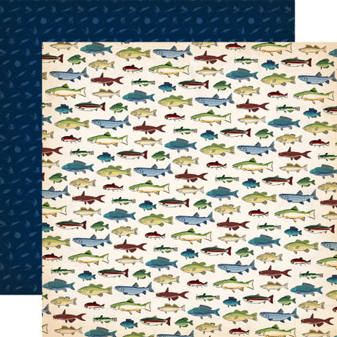 Carta Bella - Gone Fishing - 12x12 Single Sheet / Freshwater Fish
