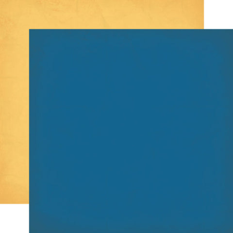 Carta Bella - Gone Fishing - 12x12 Single Sheet - Coordinating Solids - Blue / Yellow
