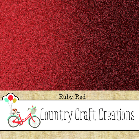 Artisan Glamour Cardstock - No Shed Glitter / Ruby Red 12x12 Single Sheets