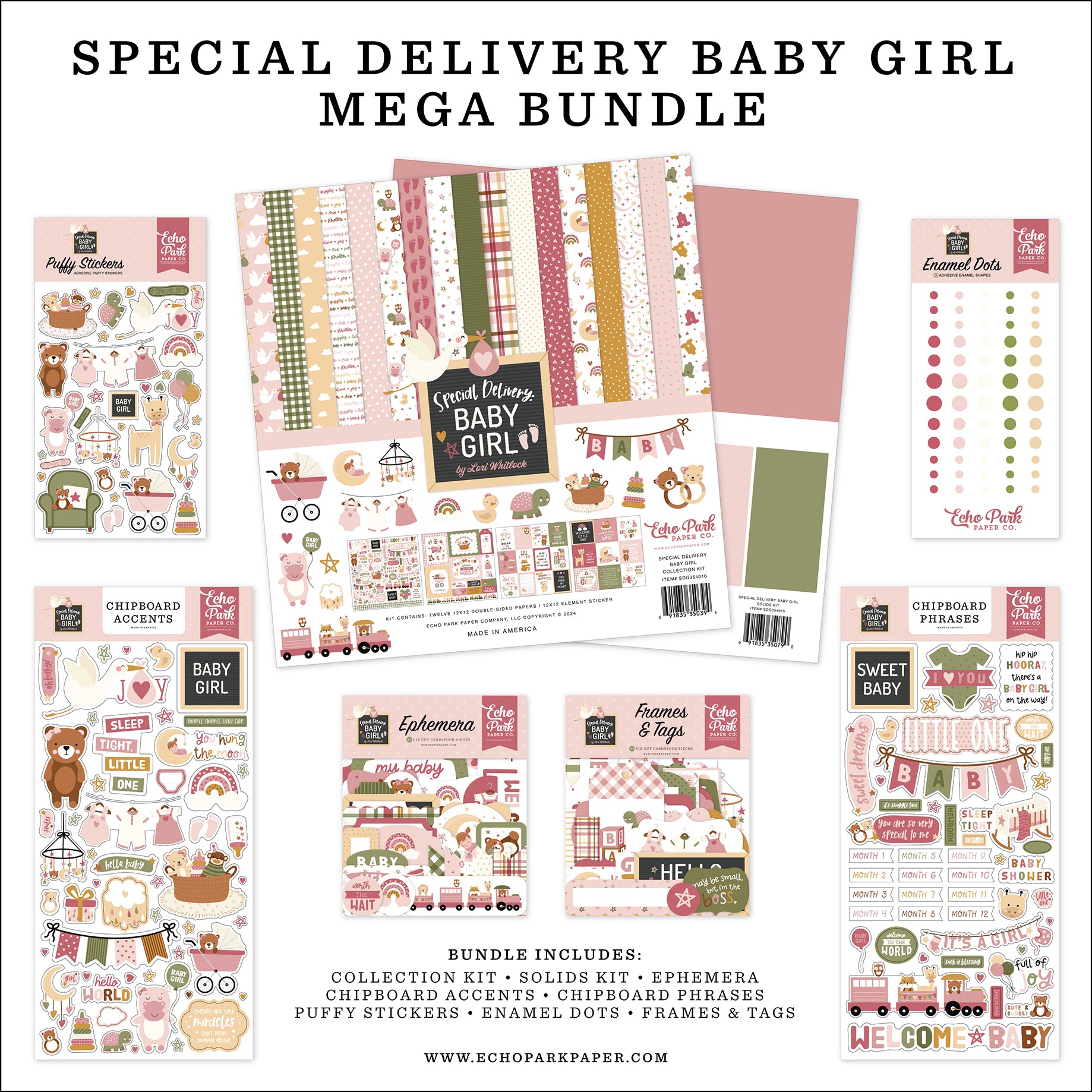 Carta Bella Collection Kit 12x12 Baby Mine/Girl
