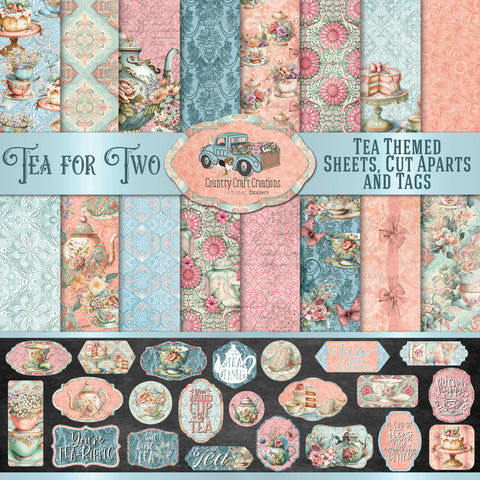 Country Craft Creations - Tea For Two - 8x8 - 27 Sheets Collection Pack