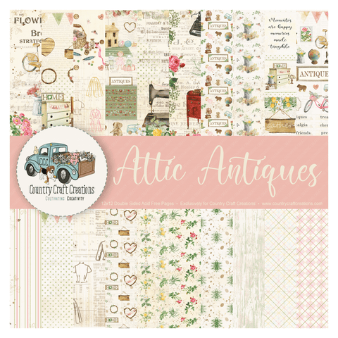 Country Craft Creations - Attic Antiques - 8x8 28 Sheets