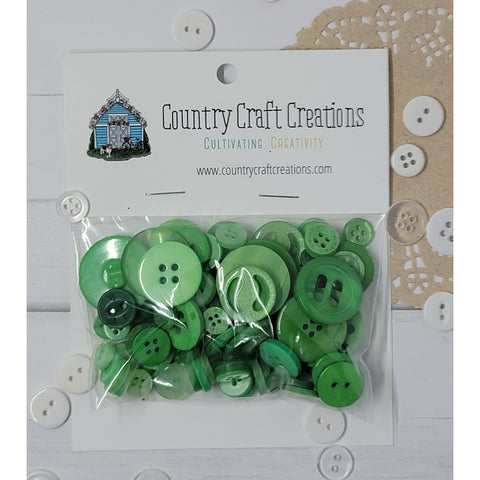 Buttons - Granny's Craft Buttons - Peacock Green