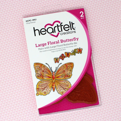 Heartfelt Creations - Floral Butterfly / Large - Cling Stamp/3951*