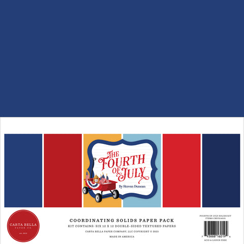 Carta Bella - The Fourth of July - 12x12 Coordinating Solids Kit