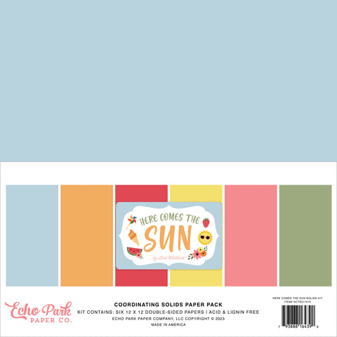 Echo Park - Here Comes The Sun - 12x12 Coordinating Solids Kit