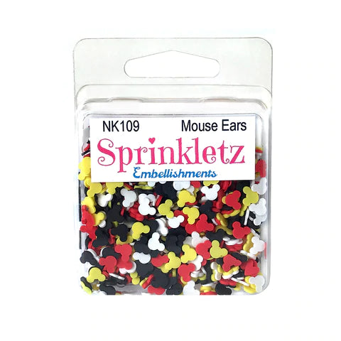 Buttons Galore & More - Shaker Embellishments - Sprinkletz - Mouse Ears/NK109