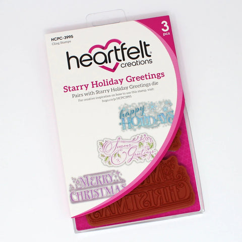 Heartfelt Creations - Holiday Star Collection - Starry Holiday Greetings Cling Stamp Set / 3995**