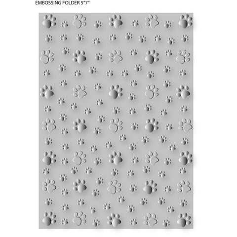 Crafter's Companion - Pets Rule - 2D Embossing Folder 5"X7" / Paw Prints