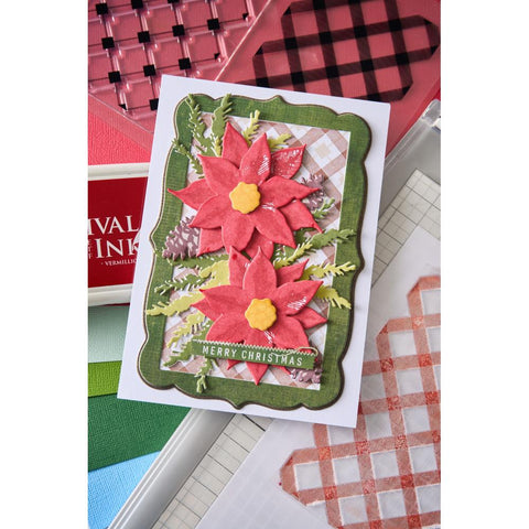 Sizzix - Sizzix Clear Stamps Set 16PK w/10PK Framelits - Poinsettia Trio by 49 and Market