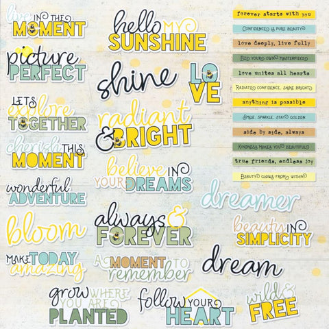 49 & Market - Botanical Buzz - Chipboard Words