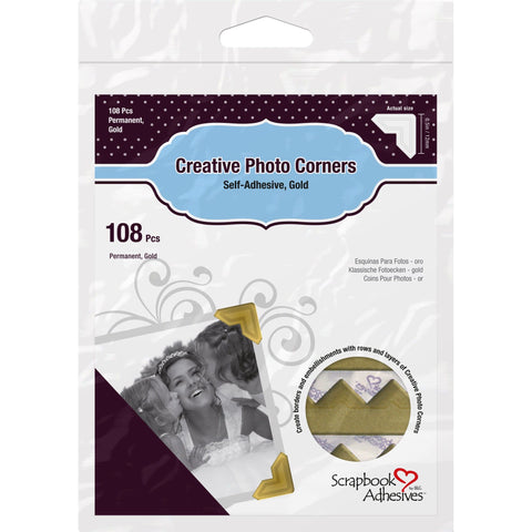 Scrapbook Adhesives - Creative Photo Corners - Gold / 01625