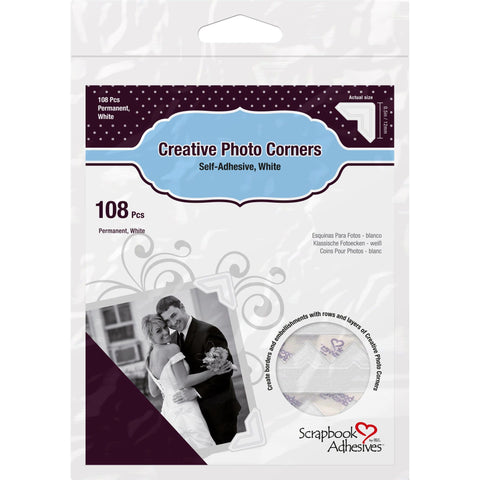 Scrapbook Adhesives - Creative Photo Corners - White / 01628