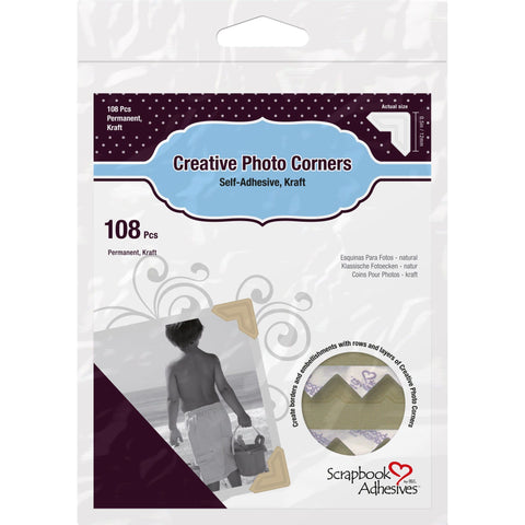 Scrapbook Adhesives - Creative Photo Corners - Kraft / 01630