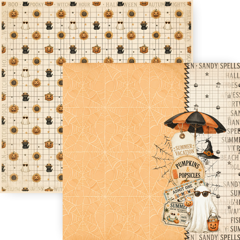 Country Craft Creations - Summerween Ghosts on Vacation / 27 Double-Sided 8x8 Papers