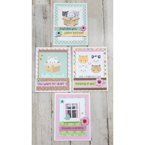 Doodlebug Pretty Kitties Cute Card Box & Cards by Tamra