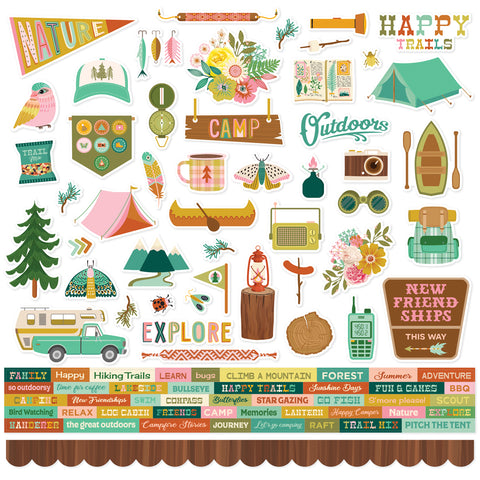 Simple Stories - Trail Mix - 12 x 12 Cardstock Stickers