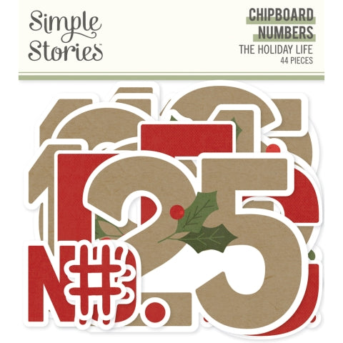 Simple Stories - The Holiday Life - Chipboard Numbers