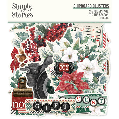 Simple Stories - Simple Vintage 'Tis The Season - Chipboard Clusters