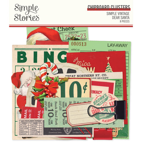 Simple Stories - Simple Vintage Dear Santa - Chipboard Clusters