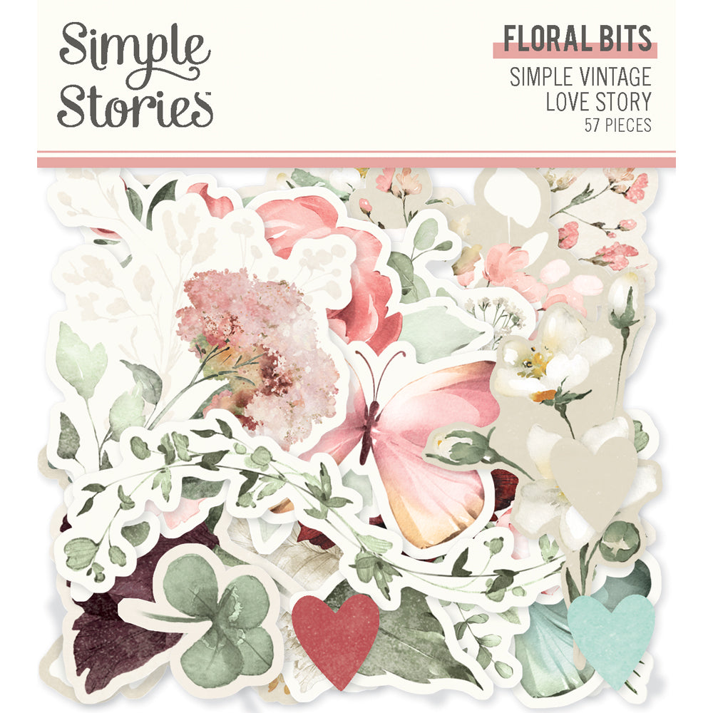 Simple Stories - Simple Vintage Love Story - Floral Bits & Pieces