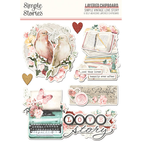 Simple Stories - Simple Vintage Love Story - Layered Chipboard