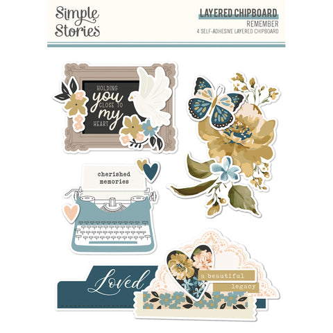 Simple Stories - Remember - Layered Chipboard