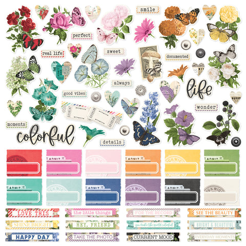 Simple Stories - Simple Vintage Essentials Color Palette - 12 x 12 Cardstock Stickers