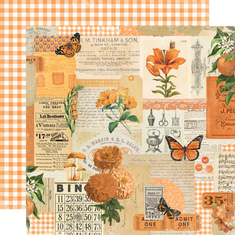 Simple Stories - Simple Vintage Essentials Color Palette - 12x12 Single Sheet - Orange Collage