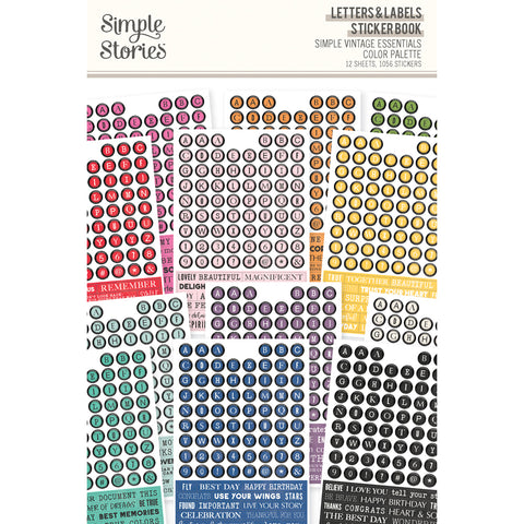 Simple Stories - Simple Vintage Essentials Color Palette - Sticker Book / Letters & Labels