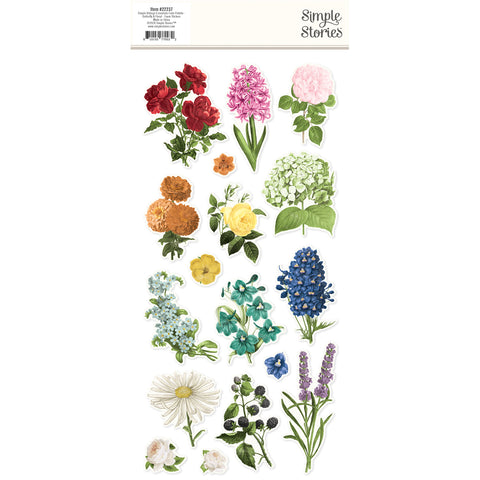 Simple Stories - Simple Vintage Essentials Color Palette - Foam Stickers / Butterfly & Floral