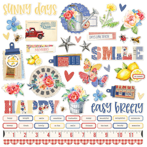 Simple Stories - Simple Vintage Linen Market - 12 x 12 Cardstock Stickers