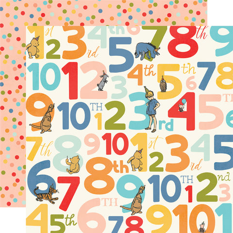 Simple Stories - Say Cheese Classic Pooh Birthday - 12x12 Single Sheet - One Year Older