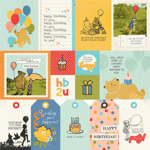 Simple Stories - Say Cheese Classic Pooh Birthday - 12x12 Single Sheet - Elements 1