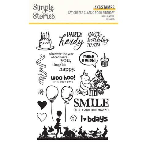 Simple Stories - Say Cheese Classic Pooh Birthday - Make A Wish! Birthday Stamp