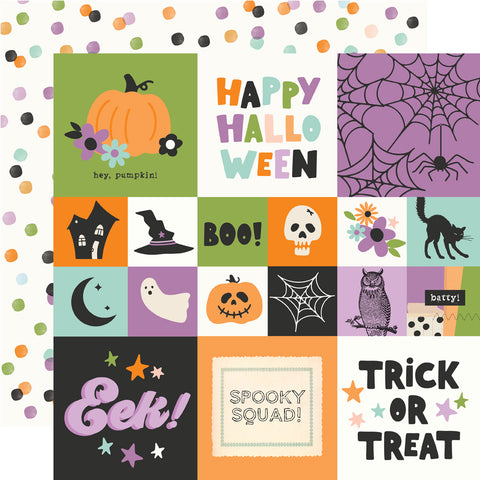 Simple Stories - Spooky Things  - 12x12 Single Sheet - 2x2/4x4 Elements