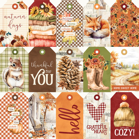 Simple Stories - Simple Vintage Autumn Breeze - 12x12 Single Sheet - Tag Elements