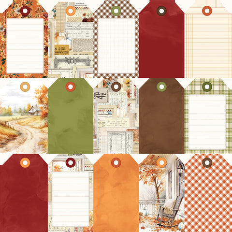 Simple Stories - Simple Vintage Autumn Breeze - 12x12 Single Sheet - Tag Elements