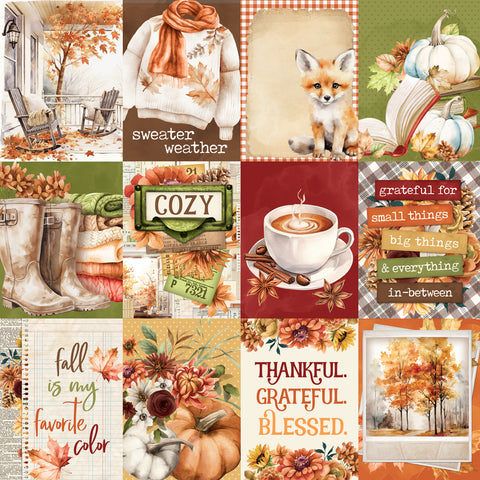 Simple Stories - Simple Vintage Autumn Breeze - 12x12 Single Sheet - 3x4 Elements