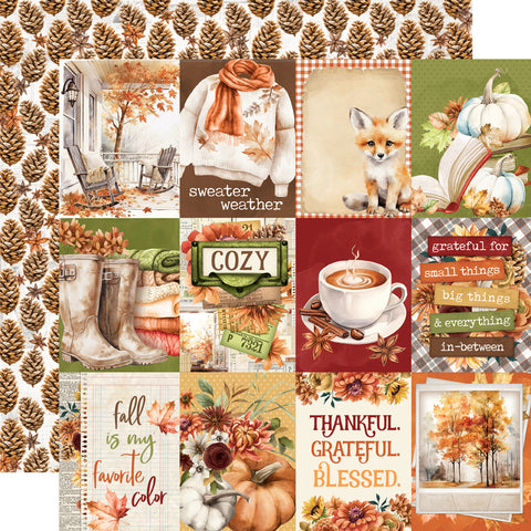 Simple Stories - Simple Vintage Autumn Breeze - 12x12 Single Sheet - 3x4 Elements