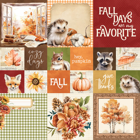 Simple Stories - Simple Vintage Autumn Breeze - 12x12 Single Sheet - 2x2 / 4x4 Elements